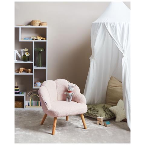 Poltrona Per Bambini Miland Bouclé Rosa Pastello - Foto 1