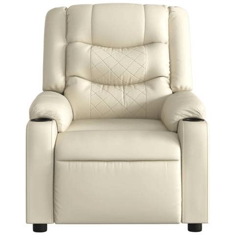 Poltrona Reclinabile Elettrica Crema in Similpelle - Foto 9