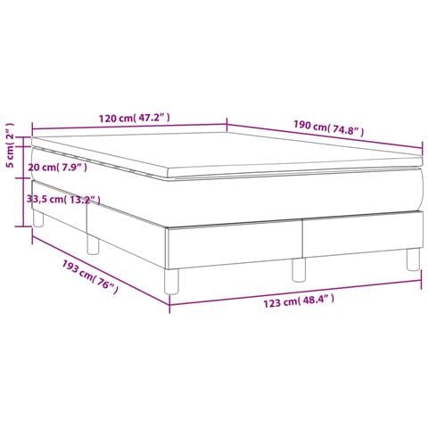 Giroletto a Molle con Materasso Nero 120x190 cm in Similpelle - Foto 8