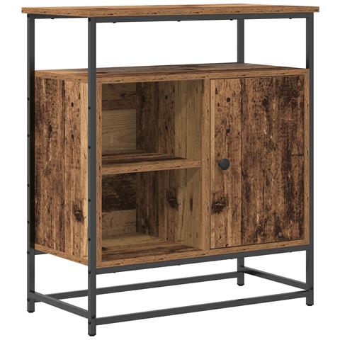 Credenza In Legno Invecchiato 69x35x80 cm Legno Ingegnerizzato e Acciaio - Foto 1