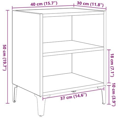 Comodino Legno Vecchio 40x30x50 cm Legno Ingegnerizzato - Foto 9