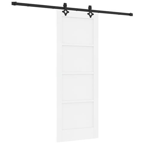 porta scorrevole  con set di hardware 'ORKDAL'Bianco in Legno Massello di Pino, porta interna  'ORKDAL'Bianca 73.5x198.5x4 cm in Legno Massello di Pino - Foto 1