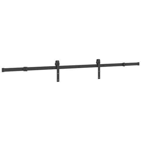 Kit di Binari per Porte Scorrevoli 213,5 cm Acciaio Nero - Foto 1