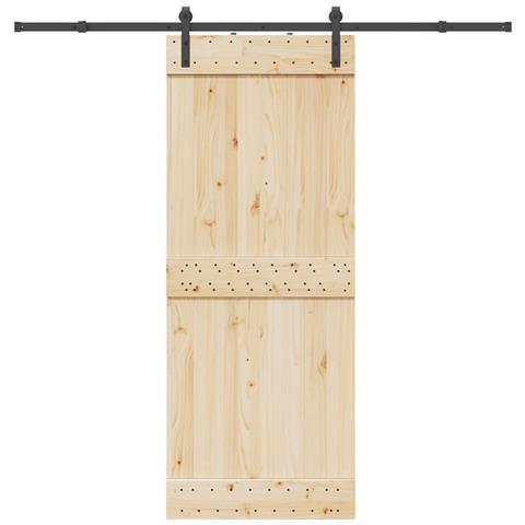 Kit di Binari per Porte Scorrevoli 213,5 cm Acciaio Nero - Foto 2