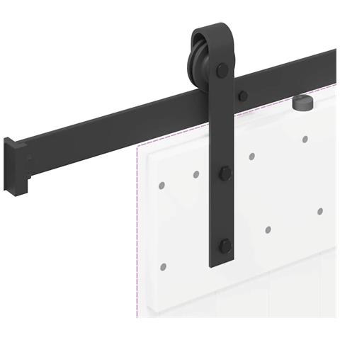Kit di Binari per Porte Scorrevoli 213,5 cm Acciaio Nero - Foto 9
