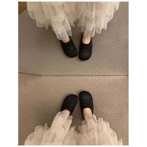 Ciabatte Donna Intrecciate A Mano In Pvc Nero, Stile Francese Con Punta Chiusa E Design Forato, Estive E Traspiranti, Compatibili Con Look Casual E Romani  M - Foto 6