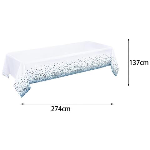 Set Di 2 Tovaglie Monouso Bianche A Pois Blu 137 X 274 Cm - Foto 2