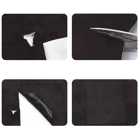Toppa Di Riparazione In Pelle Scamosciata Autoadesiva - Nastro Premium In Velluto Per Il Restauro Degli Interni Auto Black - Foto 5