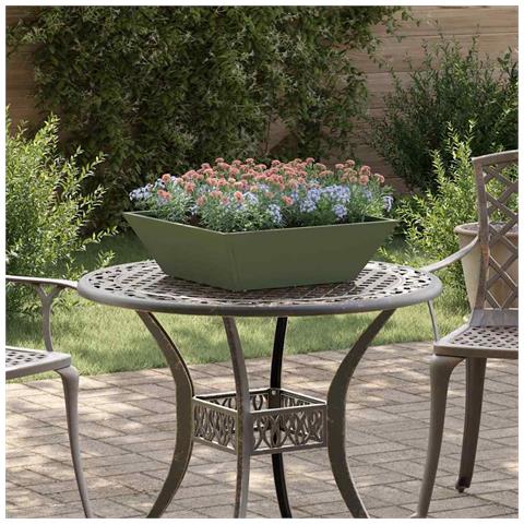 Vaso a Ciotola da Giardino Oliver verde 50 x 50 x 15 cm Acciaio - Foto 2