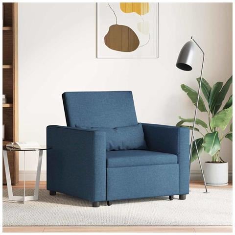 Divano Letto Singolo Blu 90 x 165 x 87 cm Tessuto - Foto 2