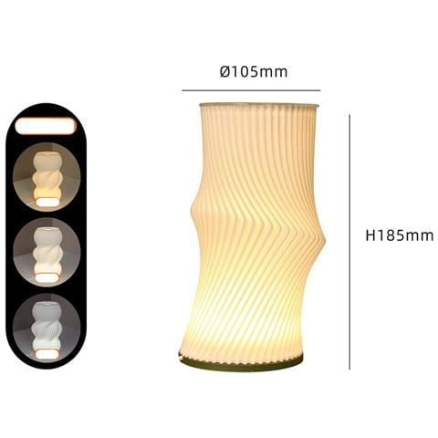 Lampada Da Tavolo Usb Dimmerabile Con Vaso Stampato In 3d - Luce Notturna Ambientale Creativa - Foto 3
