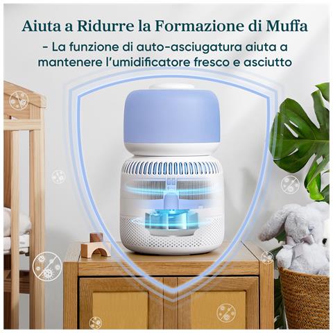 UMIDIFICATORE EVAPORATIVO PER BAMBINI Sprout, 3,8 L, ideale per cameretta e stanza dei bambini - Foto 2