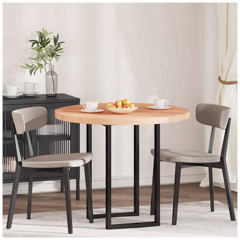 Piano del tavolo Altro Marrone chiaro Ø 90 x 4 cm - Foto 2