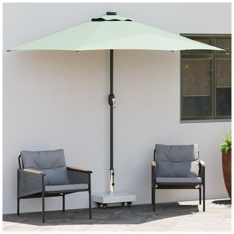 Base Ombrello con Ruote per Pali Ø38/48mm Grigio Granito 25 kg Rettangolare - Foto 2