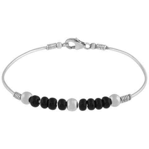 Bracciale In Argento ""unique Silver"" Dalmata Nero Argento 925 - Foto 1