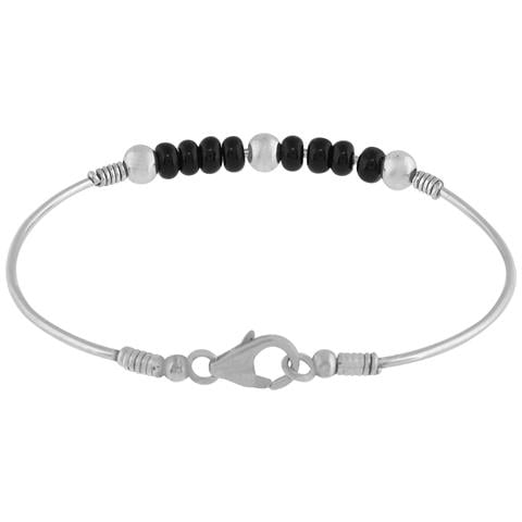 Bracciale In Argento ""unique Silver"" Dalmata Nero Argento 925 - Foto 2