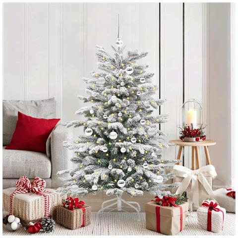 Albero di Natale Artificiale con Rami Pieghevoli Bianco 150 cm - Foto 2