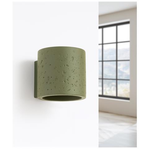 Lampada Da Parete Orbis Cemento Verde Oliva Sl. 1839 - Industriale Lampada Da Parete Verde Oliva 10x10x12 Cm - Foto 2