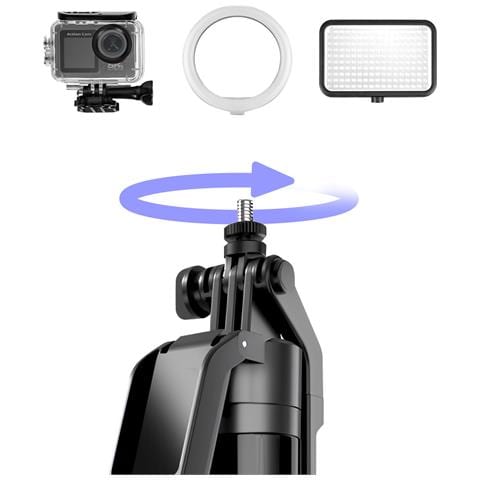 Treppiede Bluetooth Per Smartphone / Fotocamera Con Tracciamento Viso Regolabile A 360° - Foto 2