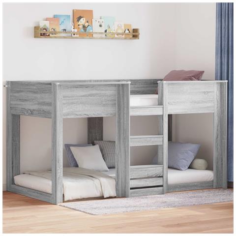 Letto a Castello per Bambini Grigio Sonoma 90 x 190 cm - Foto 2