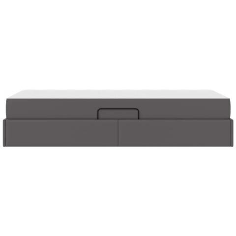 Letto con contenitore e materasso 2 pcs Grigio Pelle - Foto 9
