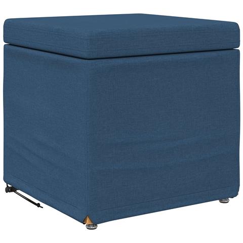 Pouf Blu 41 x 41 x 40 cm Tessuto e Legno Ingegnerizzato - Foto 1