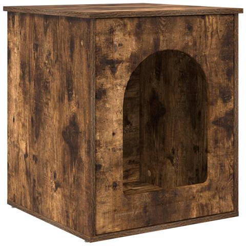 Casa per Gatti Rovere fumé 53 x 52 x 62 cm Legno multistrato - Foto 1