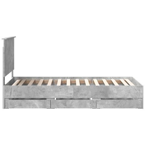 Struttura del letto con cassetto Grigio cemento 90 x 190 cm - Foto 9