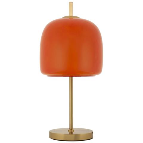 Lampada Da Tavolo Oldy In Ferro Dorato Con Diffusore In Vetro Arancione - Foto 1
