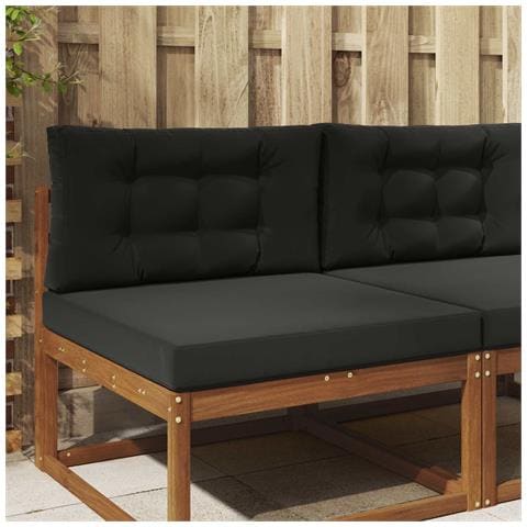 Cuscino per divano da esterno 2 pcs Nero Poliestere - Foto 2