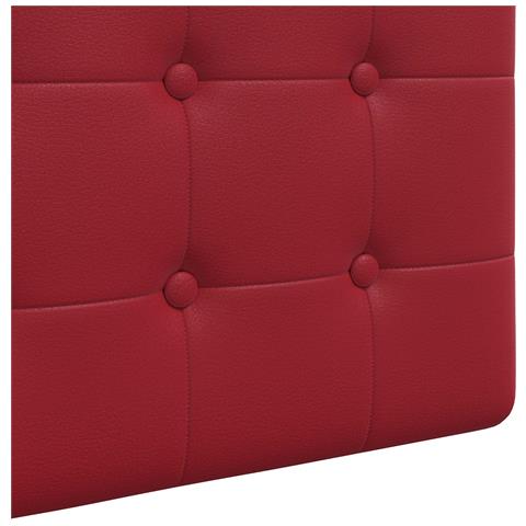 Testiera sospesa Con luce LED Rosso Vino Similpelle - Foto 9