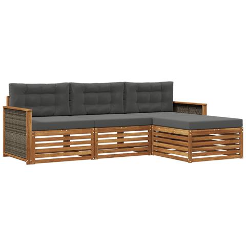 Set di divani da esterno con cuscino Naturale e Antracite - Foto 1