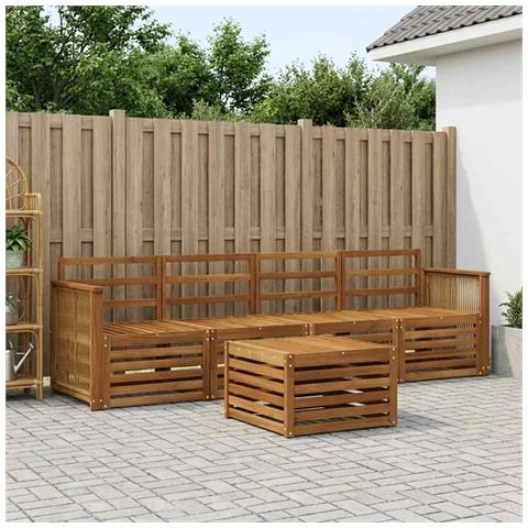 Set di divani da esterno 5 pcs Naturale - Foto 2
