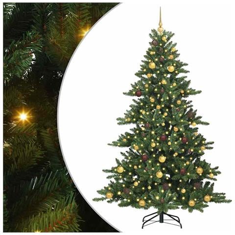 Albero di Natale Artificiale con Rami Pieghevoli Verde 210 cm - Foto 1