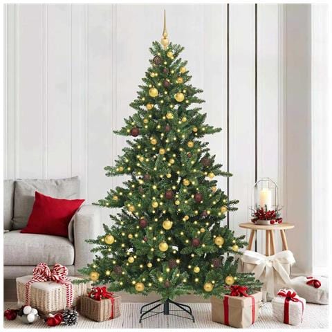 Albero di Natale Artificiale con Rami Pieghevoli Verde 210 cm - Foto 2