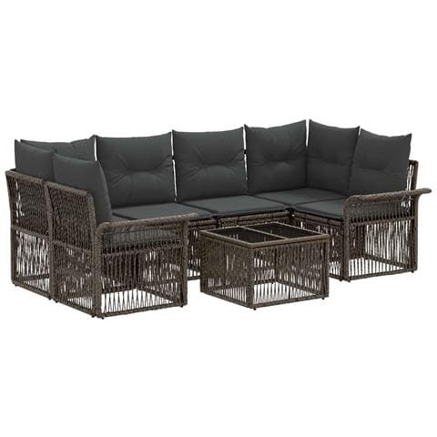 Set Divano da Giardino 7 pz Grigio polyrattan - Foto 1
