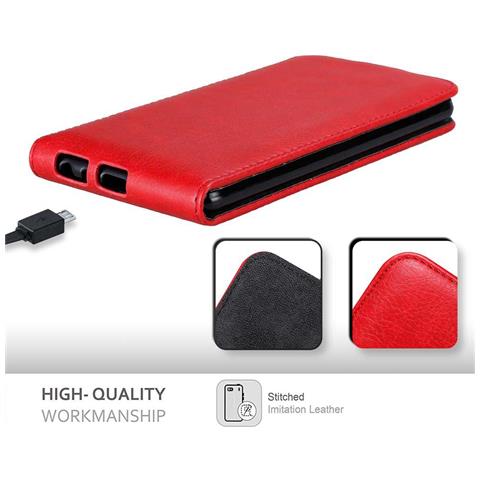 Custodia Compatibile Con Lg Stylus 2 In Rosso Mela - Coperchio Protettivo In Design Flip Con Chiusura Magnetica - Foto 8