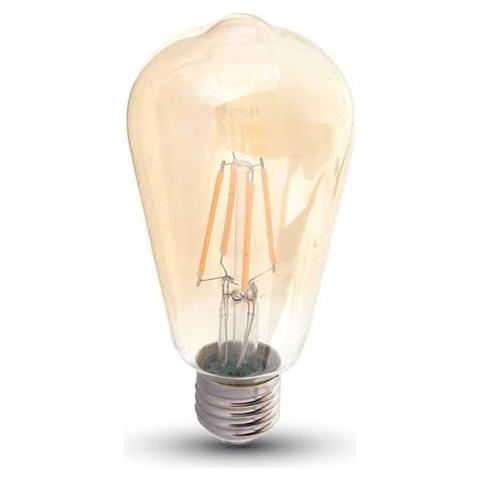 V-tac Pro Vt-276 Lampadina Led Filamento Chip Samsung 6w E27 St64 Vetro Ambra Bianco Caldo 2200k - Sku 290 - Foto 1