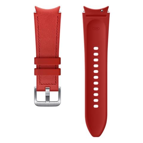 Cinturino Et-shr88sregeu Smartwatch Galaxy Watch4 Watch4 Classic Ridge Sport Leather Band Rosso - Foto 4