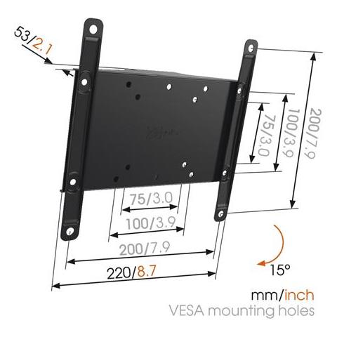 Supporto Da Parete, Ma2010-a1 Tilt, Tilt, 26-40 "", Peso Massimo (capacità) 30 Kg, Vesa 100x100, 100x200, 200x100, 200x200 Mm, Nero - Foto 2