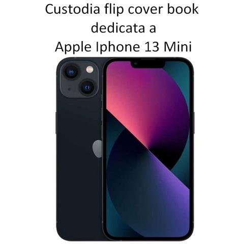 Maxy Custodia Book Orizzontale Silicone Case Per Apple Iphone 13 Mini Black-pink - Foto 2