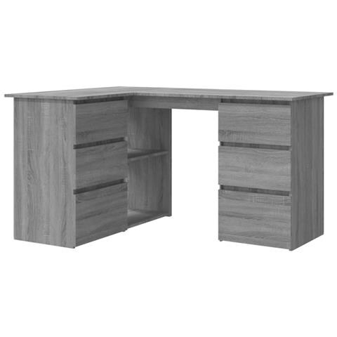 Scrivania Angolo Grigio Sonoma 145x100x76 cm Legno Multistrato - Foto 1