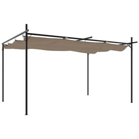 Pergola Con Tetto Retrattile Tortora 395x292x230 Cm - Foto 1