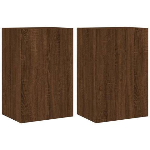 Mobili Tv Muro 2 Pz Rovere Marrone 40,5x30x60 Legno Multistrato - Foto 2