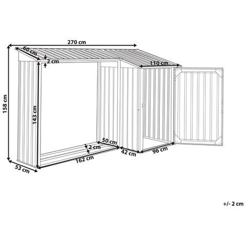 Capanno Per Gli Attrezzi Aosta 270 Cm 105 Cm Nero - Foto 2