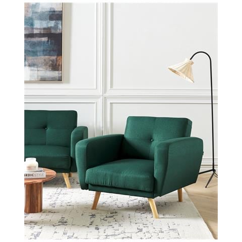 Poltrona Reclinabile Tessuto Verde Florli - Foto 1