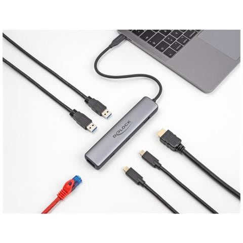 87865 Replicatore Di Porte E Docking Station Per Laptop Cablato Usb 3.2 Gen 2 (3.1 Gen 2) Type-c Nero, Grigio - Foto 2