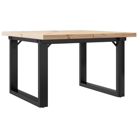 Tavolino Salotto Telaio A O 70x70x40,5cm Massello Pino E Ghisa - Foto 2