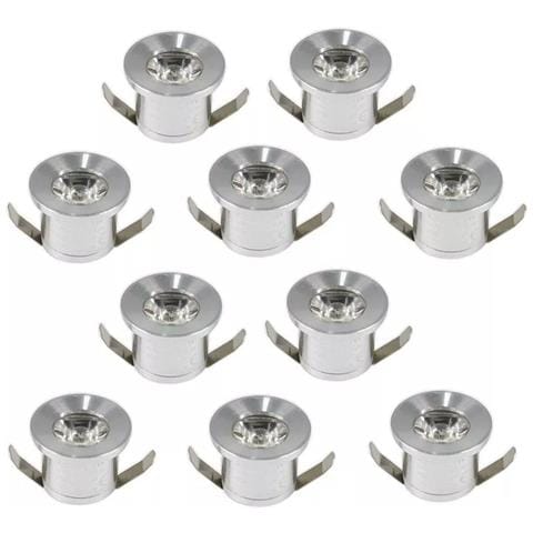 Kit 10 Faretti Luce Calda Faretto Led A Incasso 1 W Trasformatore Silver P31 - Foto 1
