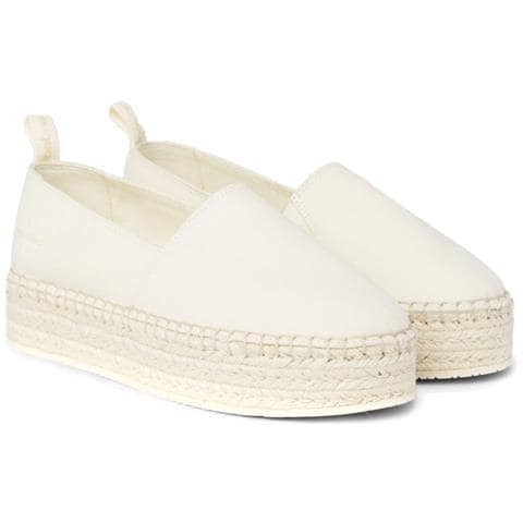 Platform Espadrille Espadrillas Cotone Scarpe Donna Beige Eu 41, Yw0yw01378 0f9 - Foto 1